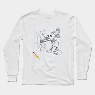STEAMBOAT WILLIE - Sketch on notebook paper Long Sleeve T-Shirt
